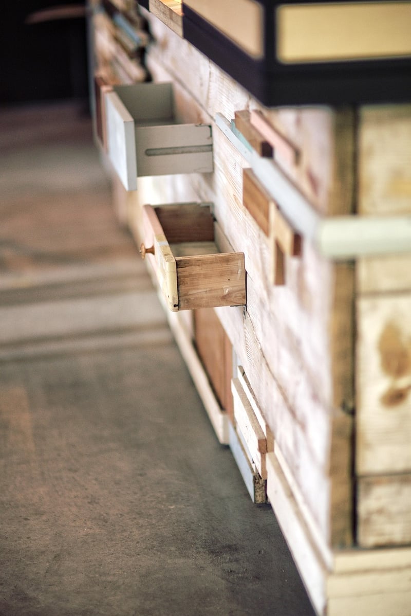 Repurposed Drawer Shelves